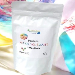 Bonbons arc en ciel éclatés lyophilisés 100g